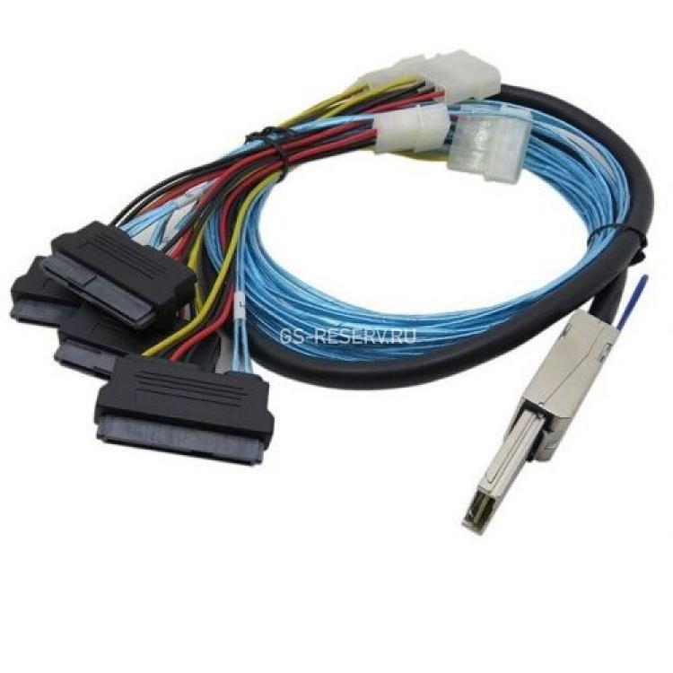 Кабель SAS 1xSFF-8088 (miniSAS) To 4xSFF-8482 (4xSAS HDD) 100cm/1m(SFF8088-4xSFF8482-1M)