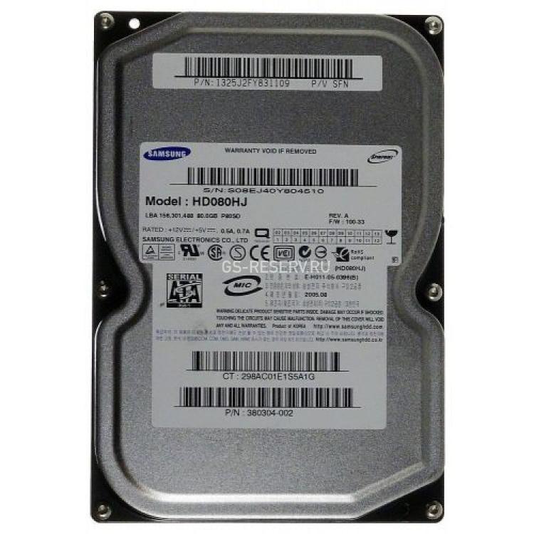 Жесткий Диск Samsung Spinpoint P80SD 80Gb (U300/7200/8Mb) SATAII(HD080HJ)