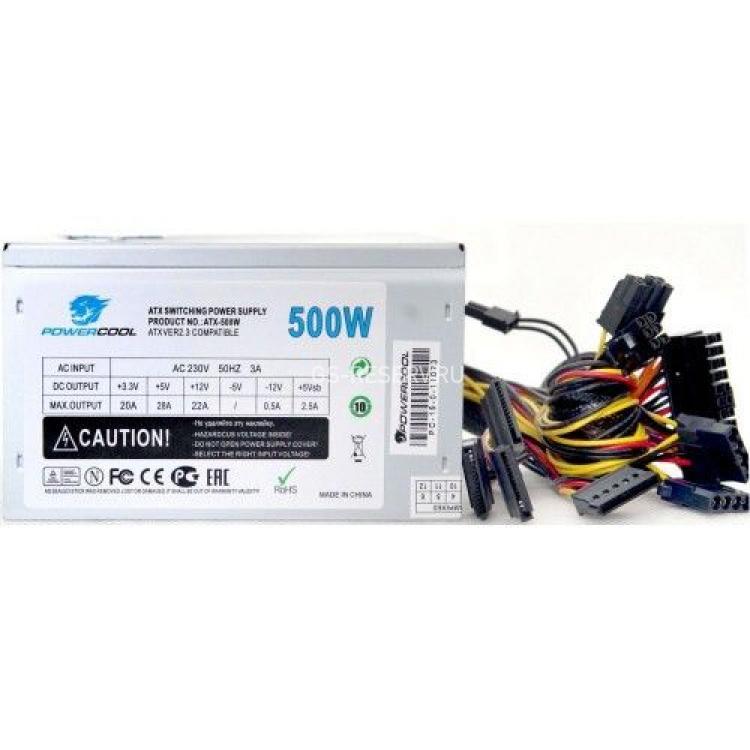 Блок Питания 500Wt PowerCool ATX-500W 24+8+6 3xSATA 2xIDE ATX(PC500-120-O)