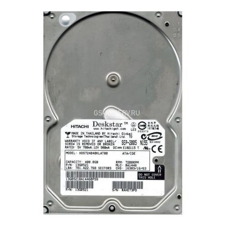 Жесткий Диск Hitachi Deskstar 7K400 400Gb (U100/7200/8Mb) IDE(HDS724040KLAT80)