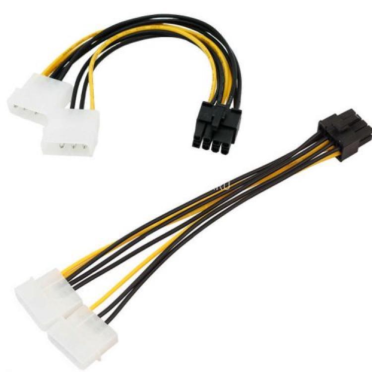 Переходник Питания Molex 2xMolex 4Pin to 8Pin (Videocard) 17cm/0,17m(Video8Pin)