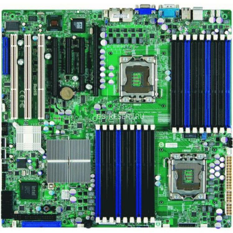 Материнская Плата Supermicro i5520 Dual Socket 1366 18DDR3 6SATAII 2PCI-E16x 4PCI-E8x SVGA 2xGbLAN EE-ATX 6400Mhz(X8DTN+-F)