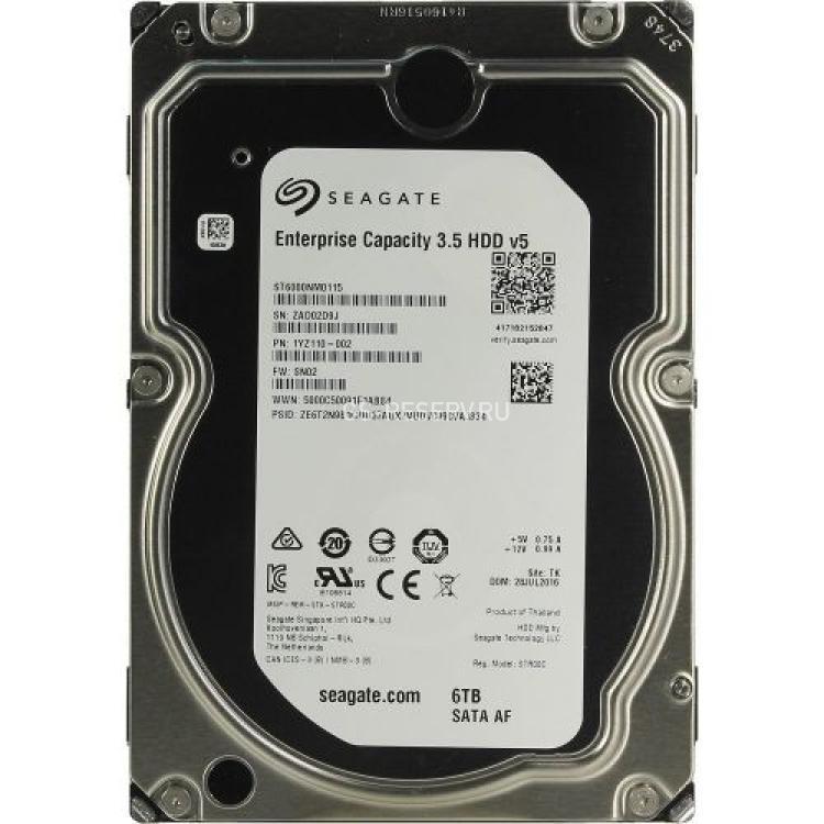 Жесткий Диск Seagate Enterprise Capacity 3.5 HDD v5 6Tb (U600/7200/256Mb) 512e 6G SATAIII(ST6000NM0115)