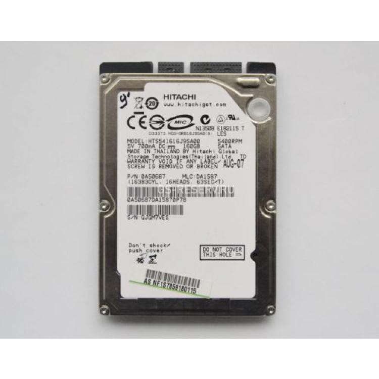 Жесткий Диск Hitachi Travelstar 5K160 160Gb (U150/5400/8Mb) SATA 2,5"(433147-002)