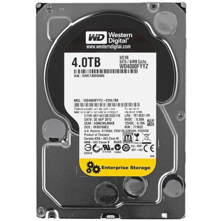Жесткий Диск Western Digital RE 4Tb (U600/7200/64Mb) NCQ TLER 6G RAFF SATAIII(WD4000FYYZ-01FYE-REF)