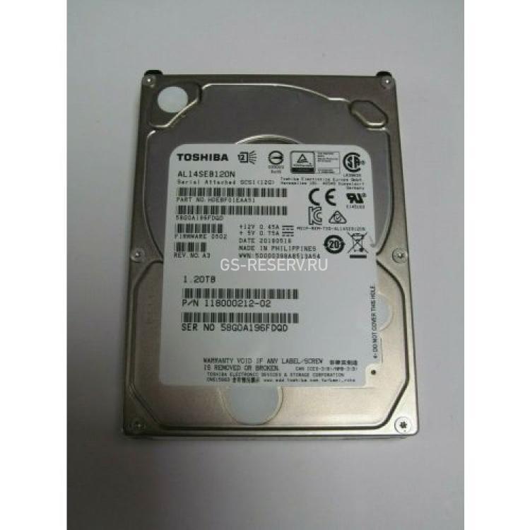 Жесткий Диск Toshiba 1.2Tb (U1200/10500/128Mb) 512n 12G SAS 2,5"(AL14SEB120N)