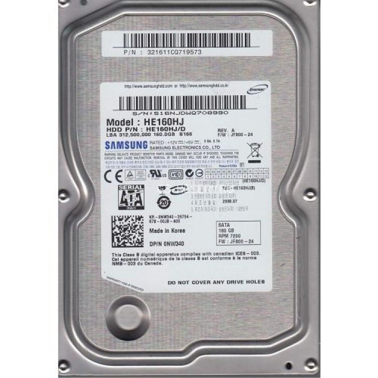 Жесткий Диск Samsung Spinpoint 160BG 160Gb (U300/7200/16Mb) SATAII(HE160HJ)