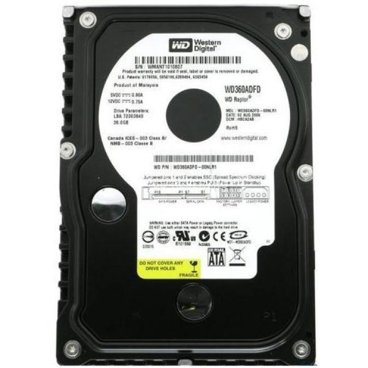 Жесткий Диск Western Digital Raptor 36Gb (U150/10000/16Mb) SATA(WD360ADFD-00NLR1)