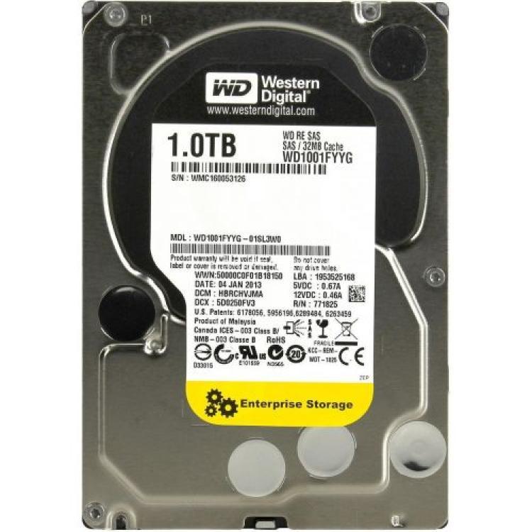 Жесткий Диск Western Digital RE 1Tb (U600/7200/32Mb) RAFF TLER 6G SAS 3,5"(WD1001FYYG-01SL3W0)