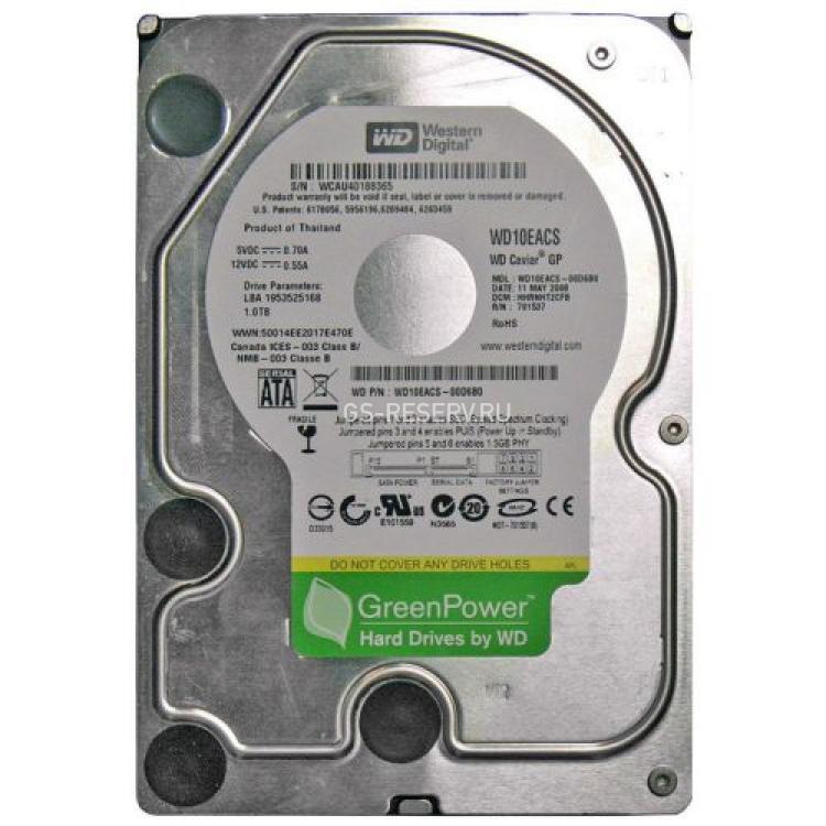 Жесткий Диск Western Digital Caviar Green 1Tb (U300/IntelliPower/16Mb) SATAII(WD10EACS)