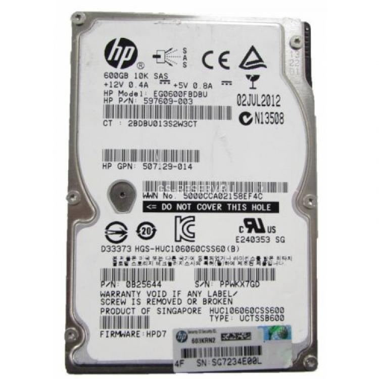 Жесткий Диск HP (Hitachi) Ultrastar C10K600 HUC106060CSS600 600Gb (U600/10000/64Mb) 6G SAS 2,5" For Gen8 Gen9 Gen10(641552-003)