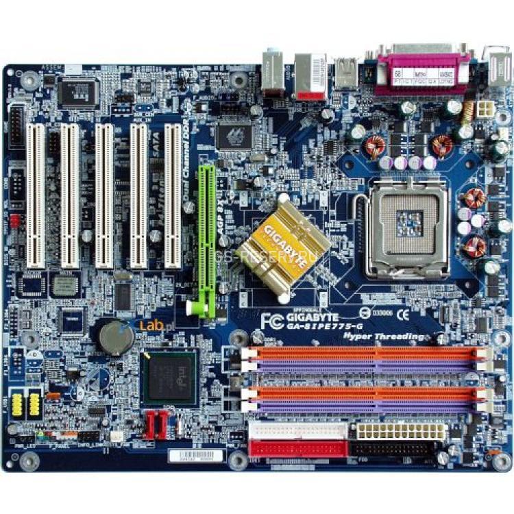 Материнская Плата Gigabyte v.1.0 i865PE S775 HT 4DualDDR400 2SATA AGP8x U100 5PCI AC97-8ch ATX(GA-8IPE775)
