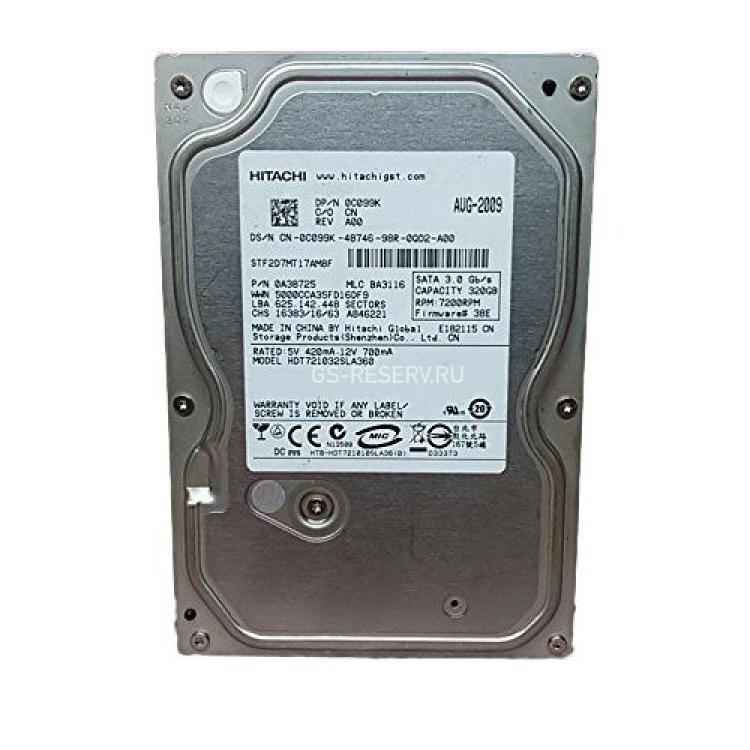 Жесткий Диск Hitachi Deskstar 7K1000.B 320Gb (U300/7200/16Mb) SATAII(0A38118)