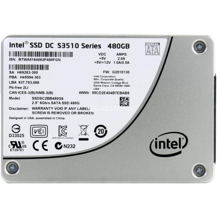 Твердотелый Накопитель SSD Intel SSD DC S3510 Series 480Gb 500Мб/сек TRIM MLC 6G SATAIII 2,5" 7mm(941815)