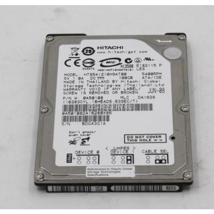 Жесткий Диск Hitachi Travelstar 5K120 100Gb (U100/5400/8Mb) IDE 2,5"(HTS541210H9AT00)