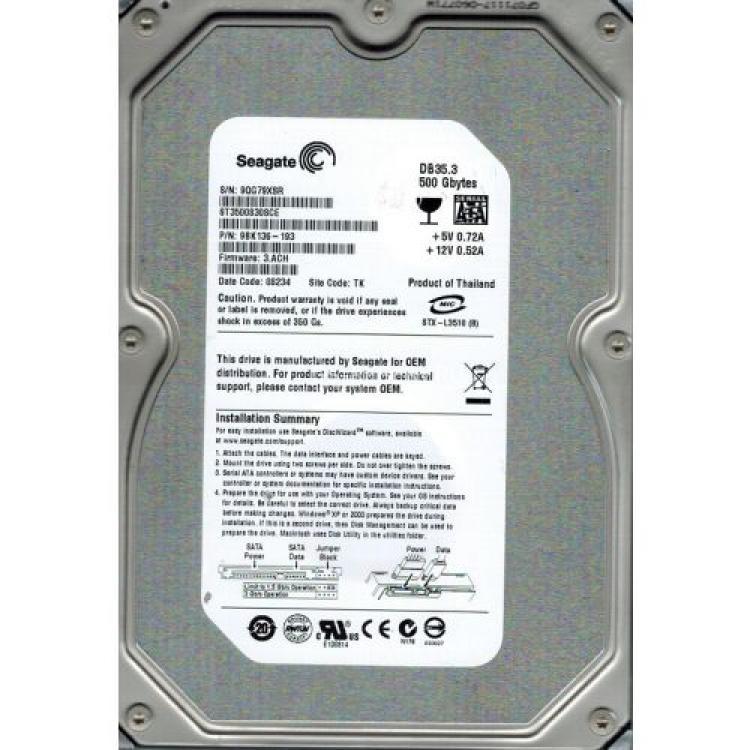 Жесткий Диск Seagate DB35.3 500Gb (U300/7200/8Mb) SATAII(9BK136)