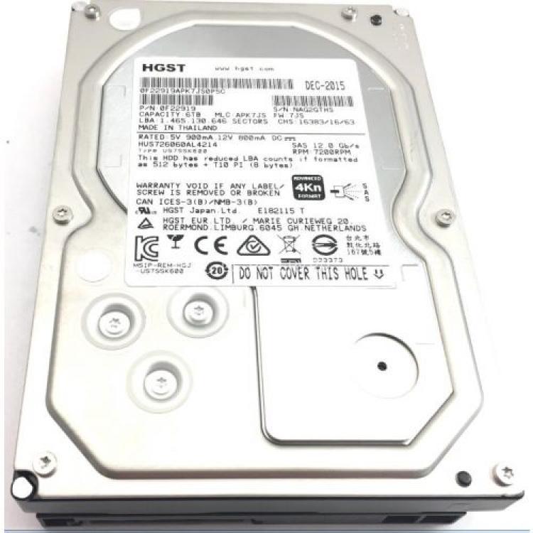 Жесткий Диск HGST Ultrastar 7K6000 6Tb (U1200/7200/128Mb) AF Secure Erase 4Kn 12G SAS 3,5"(0F22810)