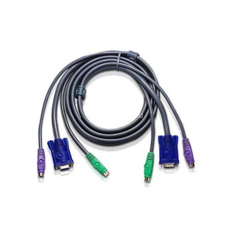 KVM Кабель ATEN Монитор+Клавиатура+Мышь PS/2 DB15+2x6MINI-DIN Male-Male 5m For CS-82A CS-84A CS-124A CS-138A CS-912 CS-914 CS-9134 CS-9138(2L-5005P/C)