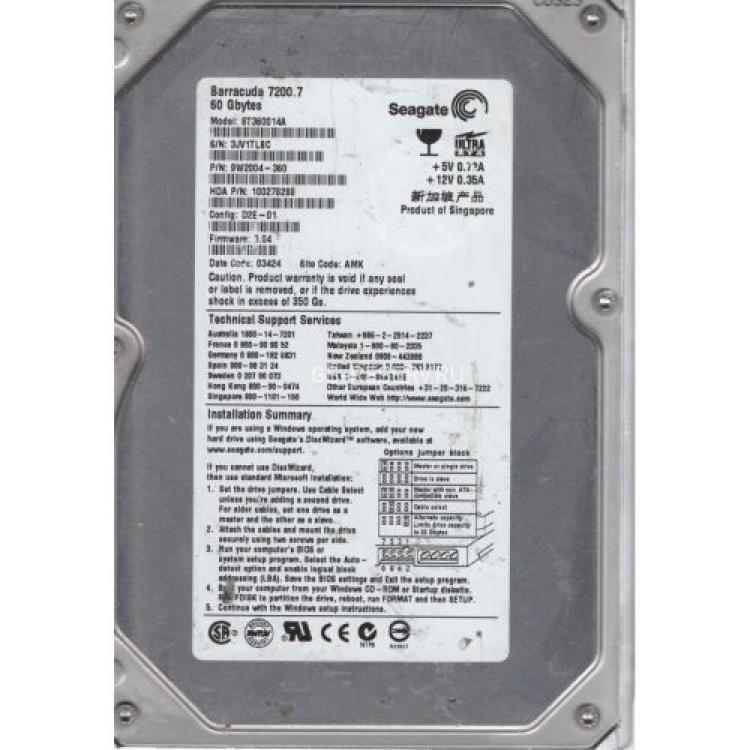 Жесткий Диск Seagate Barracuda 7200.7 60Gb (U100/7200/2Mb) IDE(ST360014A)